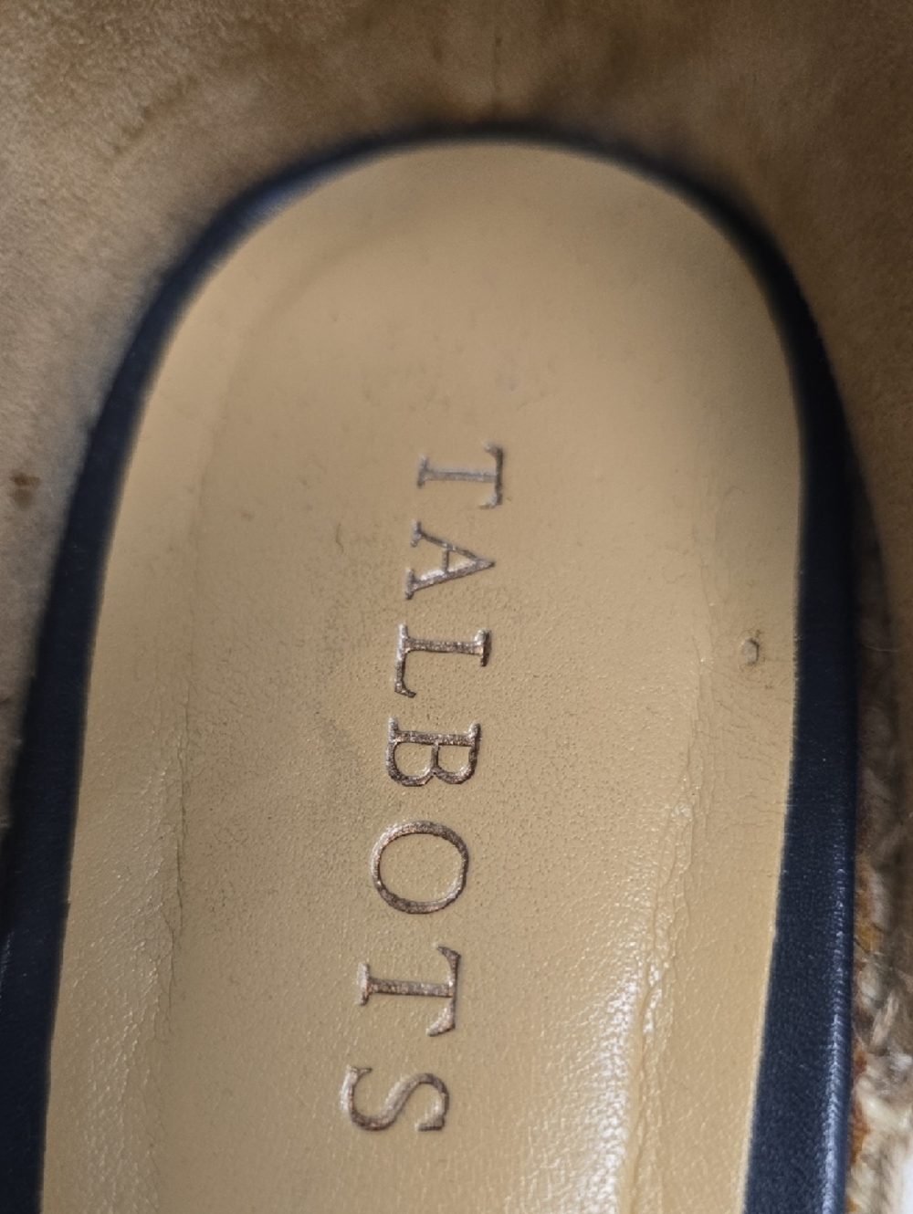Talbots Indigo Navy Leather Espadrille Wedge Sandals with Ankle Strap - Picture 2 of 12